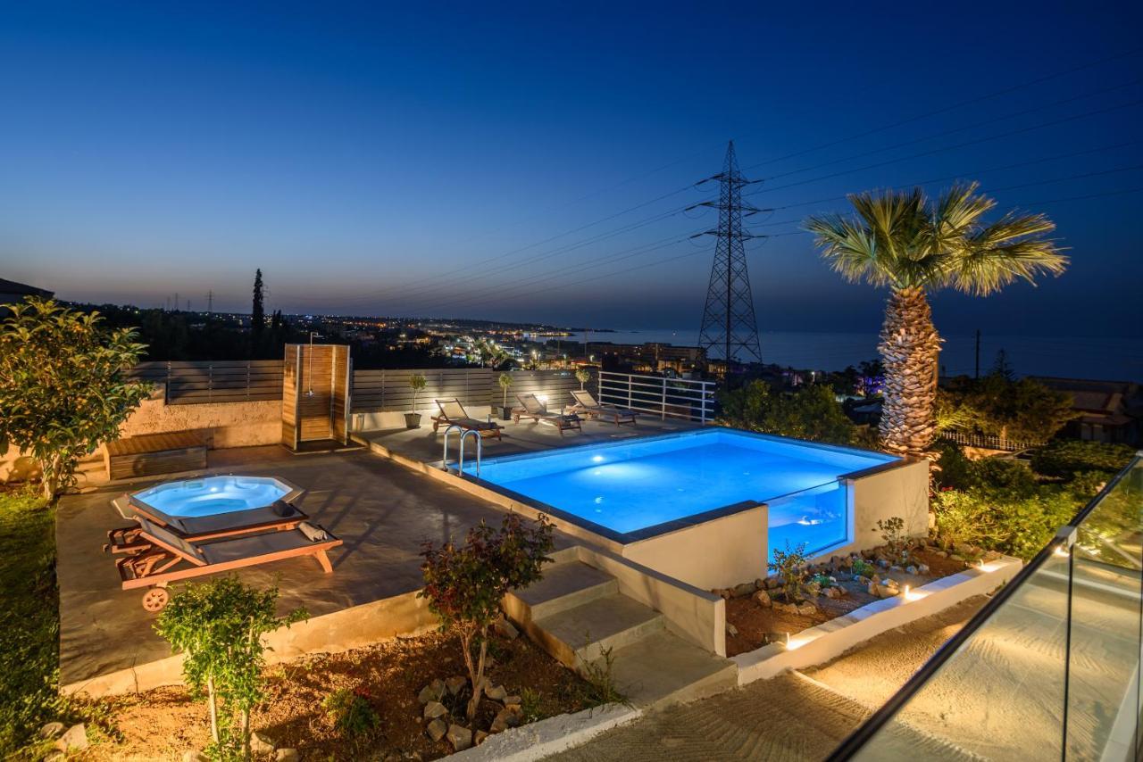 Queen'S Gem Luxury Villa - Heated Jacuzzi & Pool Hersonissos  Bagian luar foto