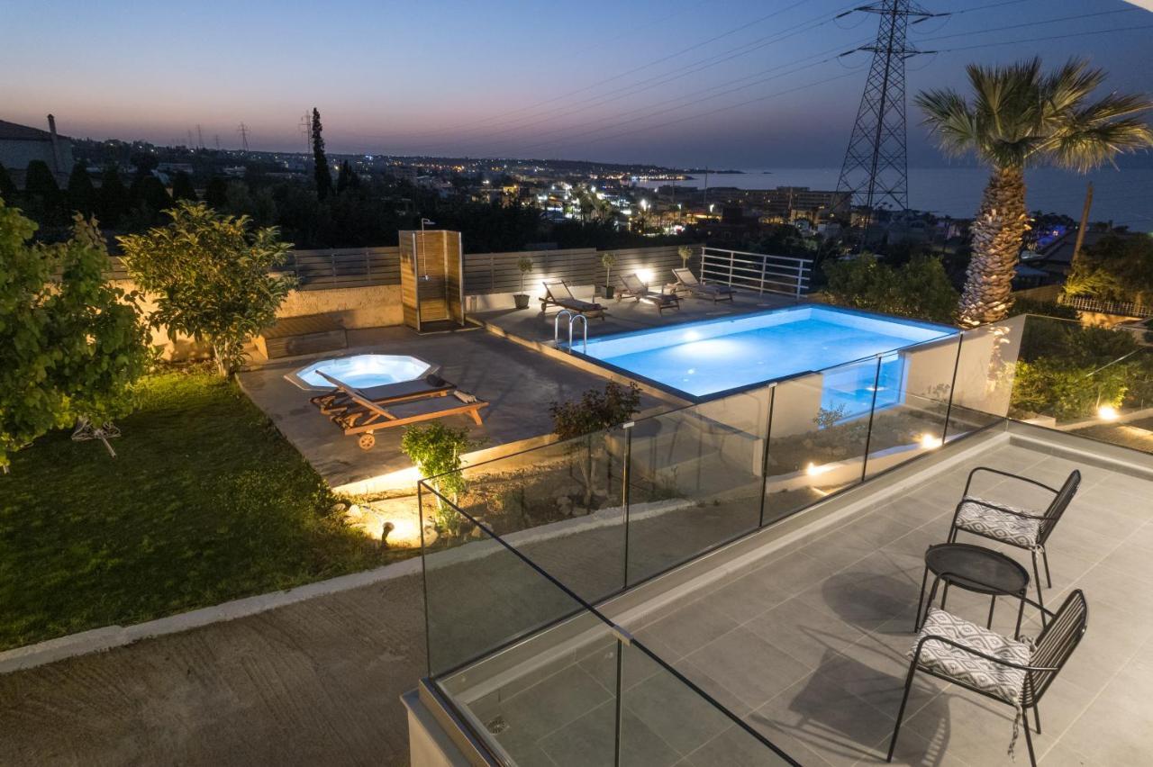 Queen'S Gem Luxury Villa - Heated Jacuzzi & Pool Hersonissos  Bagian luar foto