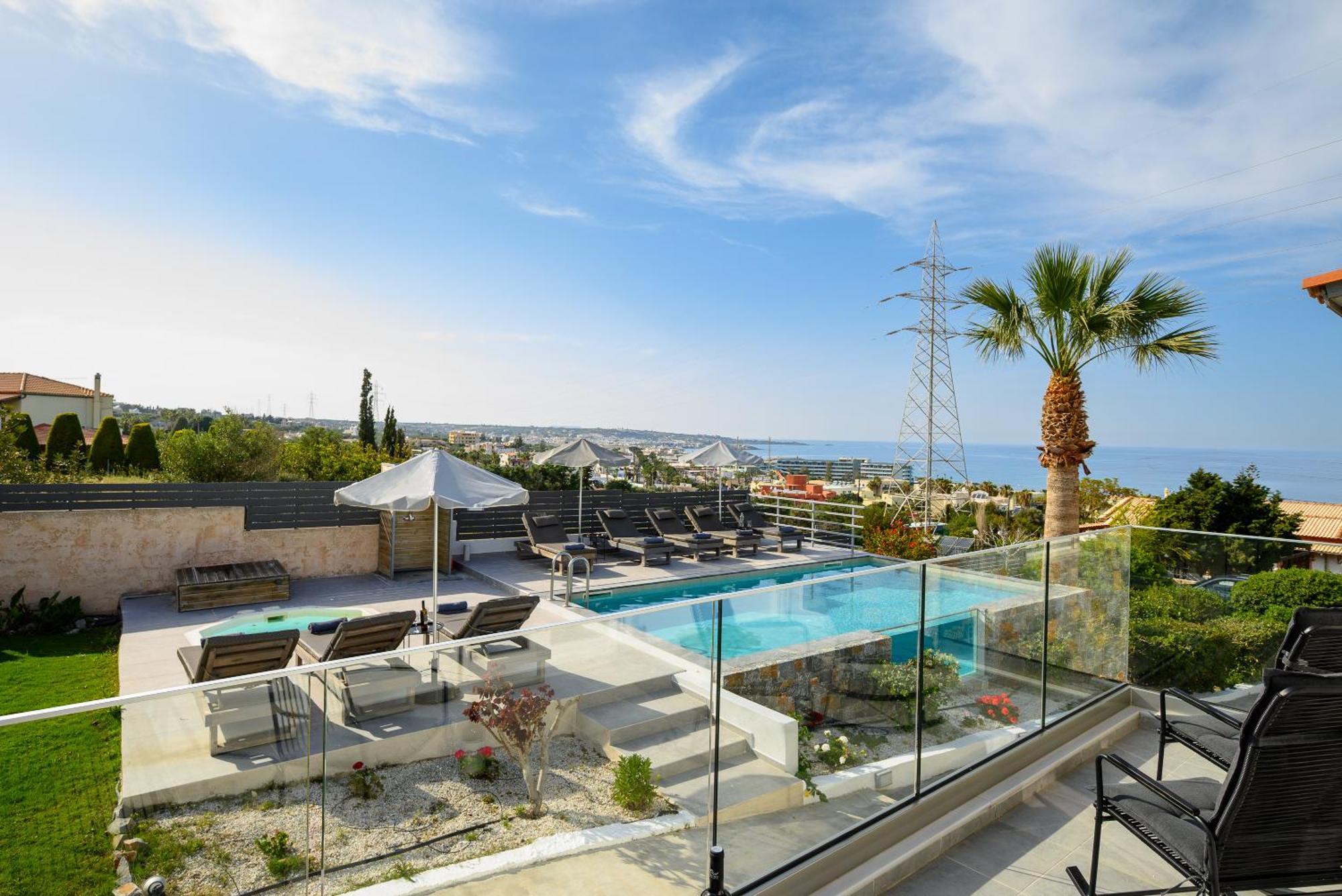 Queen'S Gem Luxury Villa - Heated Jacuzzi & Pool Hersonissos  Bagian luar foto